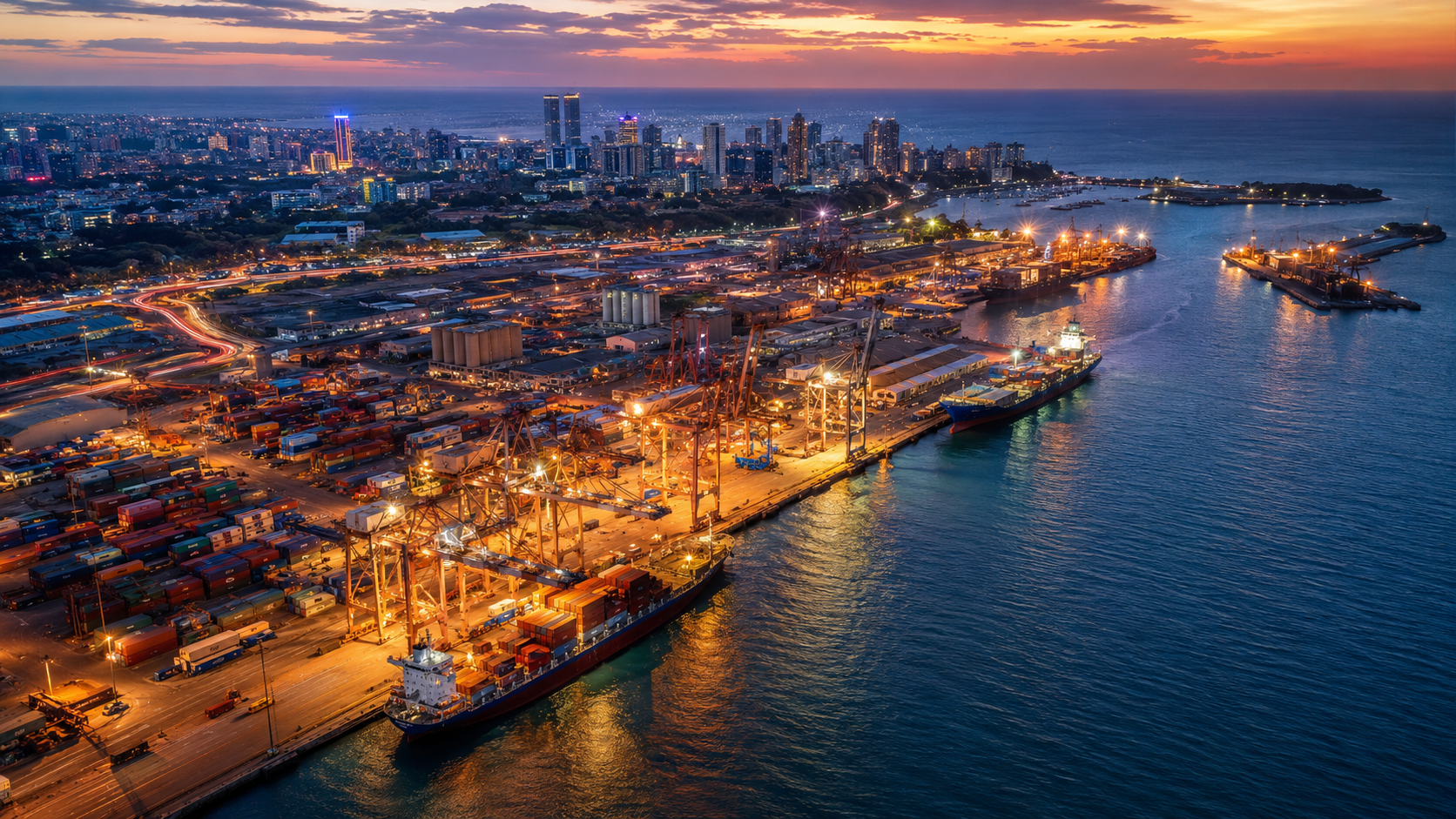 Dar es Salaam port aerial view